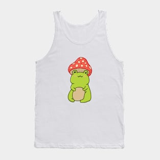 Cottagecore Mushroom Hat Frog Tank Top